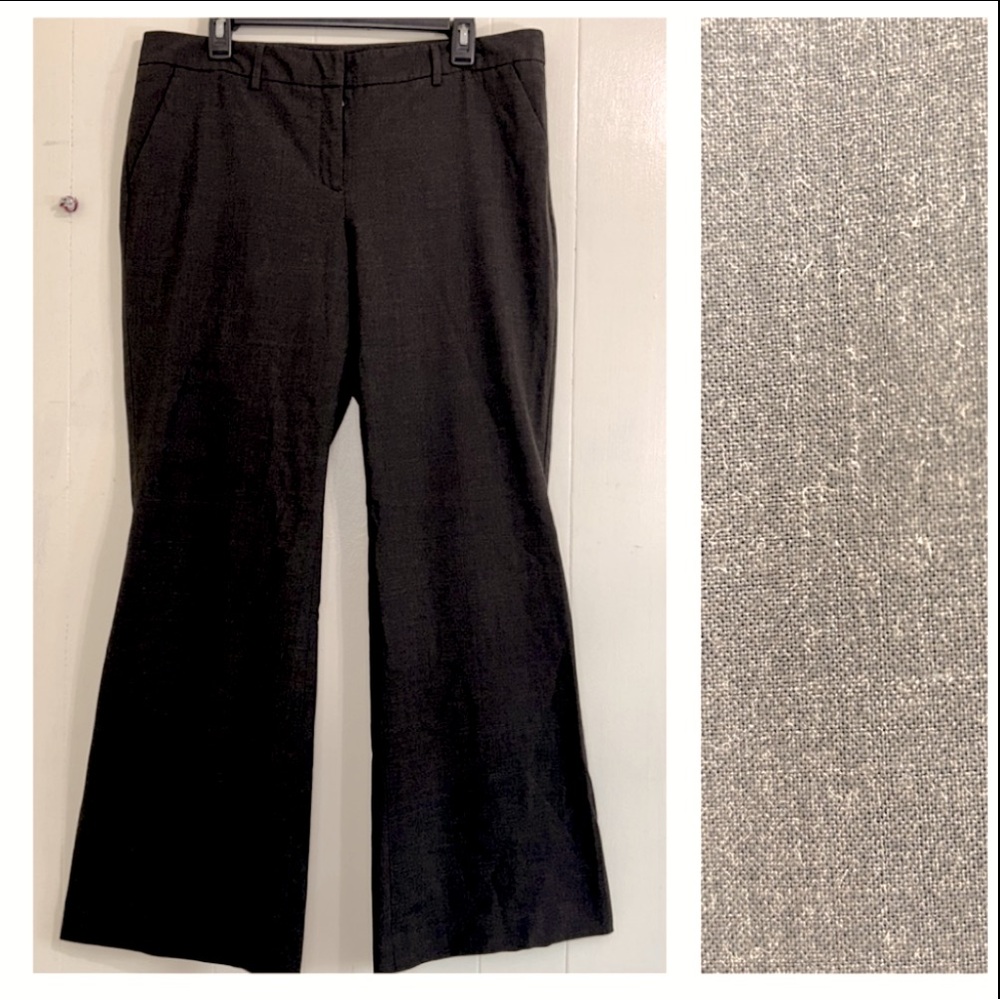 Larry Levine Formal Pants Stretch Dark Brown Mid-Rise Suit Pants Size 14